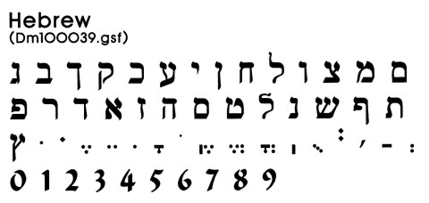 fonts gerber hebrew scientific