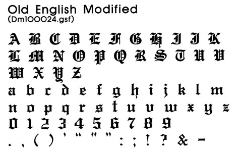 Old English Modified font olde